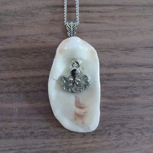 Handcrafted Oyster Shell Necklace with Octopus